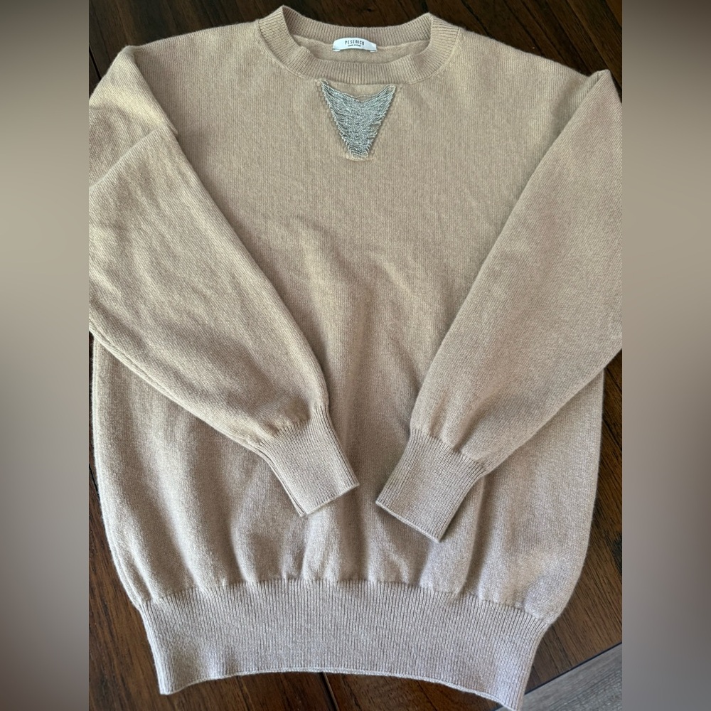 Peserico Wool Silk Cashmere Sweater Beige IT 38 (US XS-S) Made in Italy